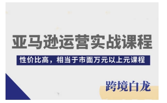 亚马逊运营实战课程，亚马逊从入门到精通，性价比高，相当于市面万元以上元课程_豪客资源库