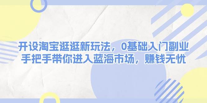 开设淘宝逛逛新玩法，0基础入门副业，手把手带你进入蓝海市场，赚钱无忧_豪客资源库