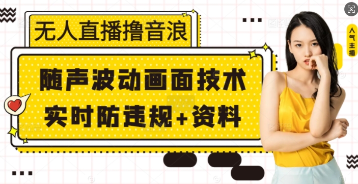 无人直播撸音浪+随声波动画面技术+实时防违规+资料【揭秘】_豪客资源库