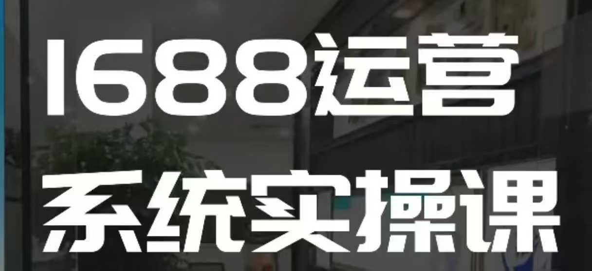 1688高阶运营系统实操课，快速掌握1688店铺运营的核心玩法_豪客资源库