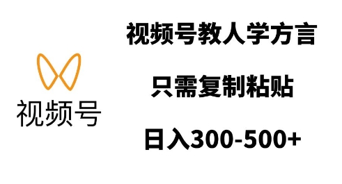 视频号教人学方言，只需复制粘贴，日入多张_豪客资源库