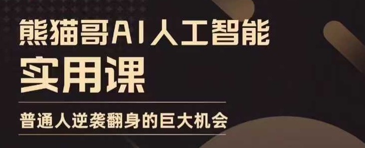 AI人工智能实用课，实在实用实战，普通人逆袭翻身的巨大机会_豪客资源库