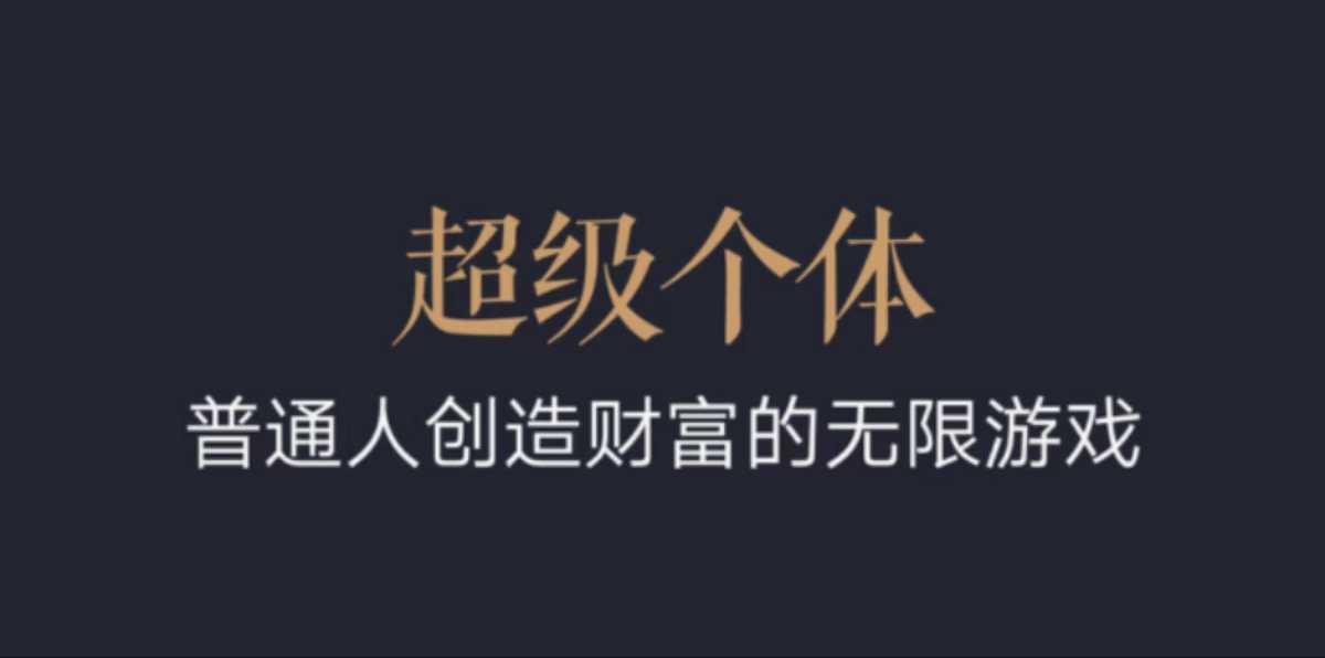 超级个体：2024-2025翻盘指南，普通人创造财富的无限游戏_豪客资源库