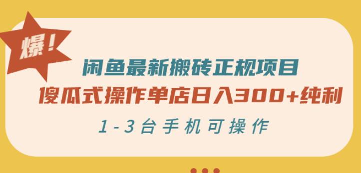 闲鱼最新搬砖正规项目：傻瓜式操作单店日入300+纯利，1-3台手机可操作_豪客资源库