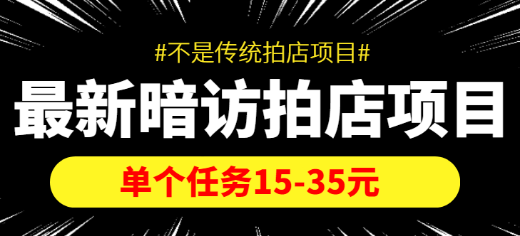 最新暗访拍店信息差项目，单个任务15-35元（不是传统拍店项目）_豪客资源库