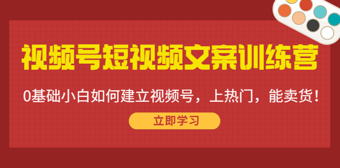 视频号短视频文案训练营：0基础小白如何建立视频号，上热门，能卖货！_豪客资源库