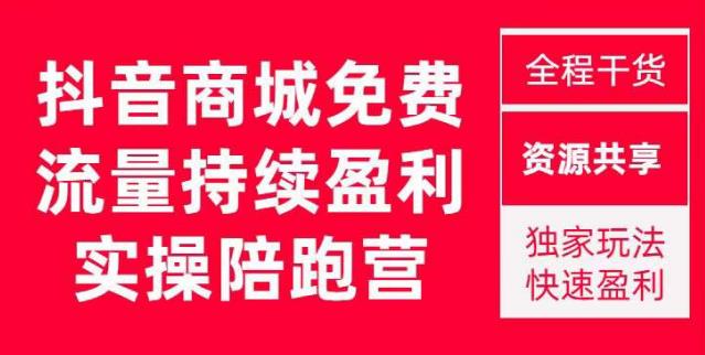 抖音商城搜索持续盈利陪跑成长营，抖音商城搜索从0-1、从1到10的全面解决方案_豪客资源库