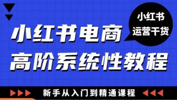 小红书电商高阶系统教程，新手从入门到精通系统课_豪客资源库