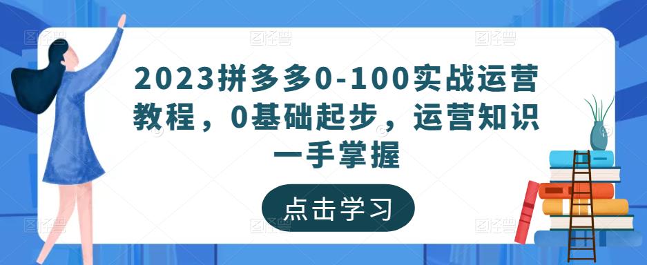 2023拼多多0-100实战运营教程，0基础起步，运营知识一手掌握_豪客资源库