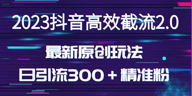 日引300＋创业粉，独家抖音高效截流2.0玩法（价值1280）_豪客资源库