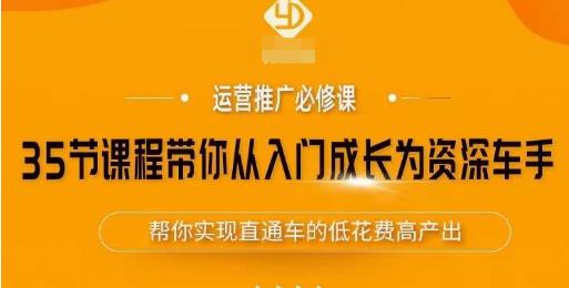 35节课程带你从入门成长为资深车手，让系统学习直通车成为可能，帮你实现直通车的低花费高产出_豪客资源库