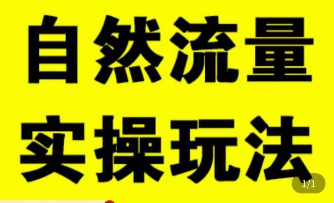 拼多多自然流量天花板，拼多多自然流的实操玩法，自然流量是怎么来的，如何开车带来自然流等知识_豪客资源库