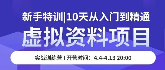 虚拟资料项目新手特训，10天从入门到精通，保姆级实操教学_豪客资源库