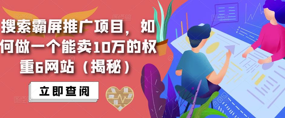 搜索霸屏推广项目，如何做一个能卖10万的权重6网站（揭秘）_豪客资源库