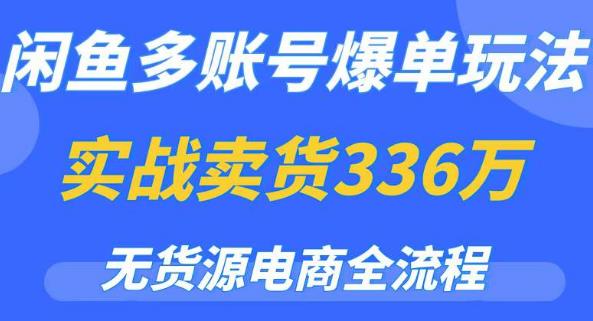 闲鱼多账号爆单玩法，无货源电商全流程，超简单的0门槛变现项目【揭秘】_豪客资源库