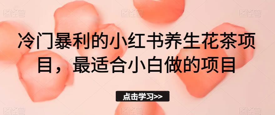 冷门暴利的小红书养生花茶项目，最适合小白做的项目【揭秘】_豪客资源库