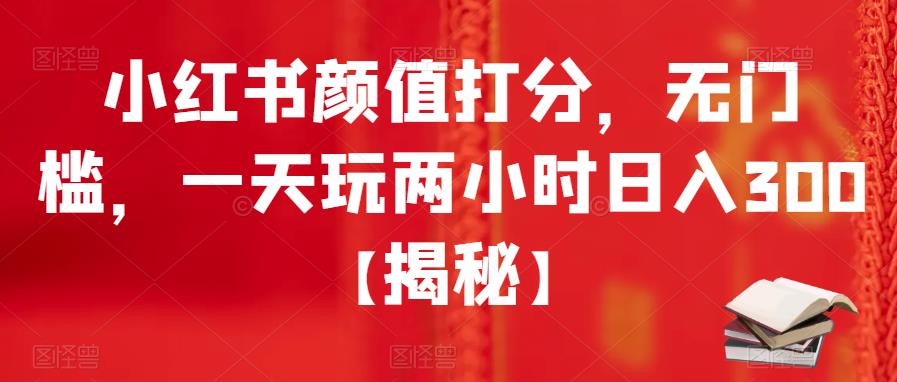 小红书颜值打分，无门槛，一天玩两小时日入300+【揭秘】_豪客资源库