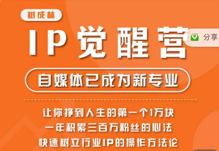 树成林·IP觉醒营，快速树立行业IP的操作方法论，让你赚到人生的第一个1万块（更新）_豪客资源库