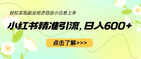 小红书精准引流，小白日入600+，轻松实现副业经济自由（教程+1153G资源）_豪客资源库