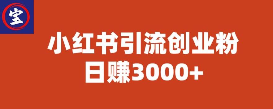 宝哥小红书引流创业粉，日赚3000+【揭秘】_豪客资源库