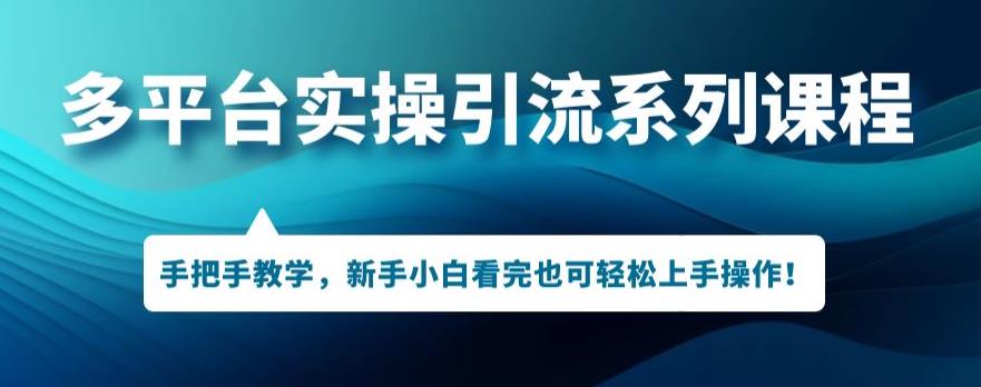 多平台引流实操系列课程，新手小白看完也可轻松上手进行引流操作_豪客资源库