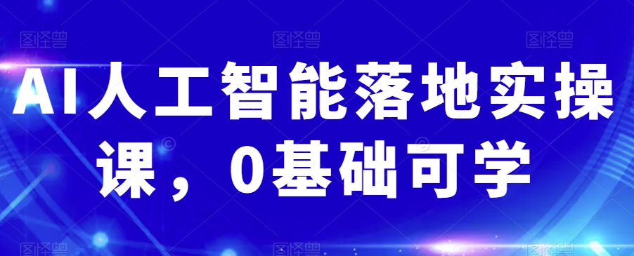 AI人工智能落地实操课，0基础可学_豪客资源库