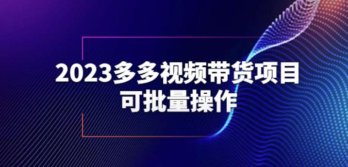 2023多多视频带货项目，可批量操作【保姆级教学】【揭秘】_豪客资源库