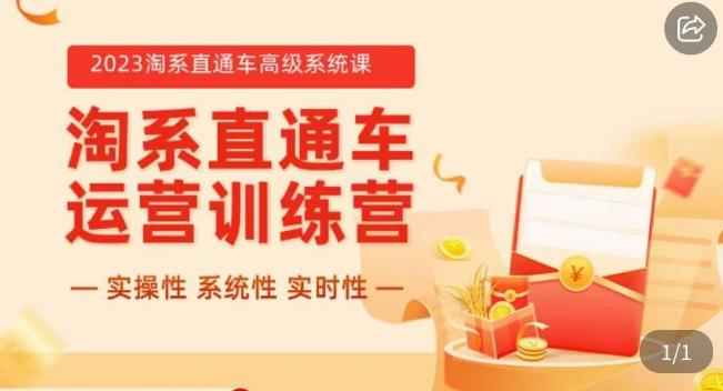 冠东·2023淘系直通车高级系统课，​实操性，系统性，实时性，直通车完整体系教学_豪客资源库