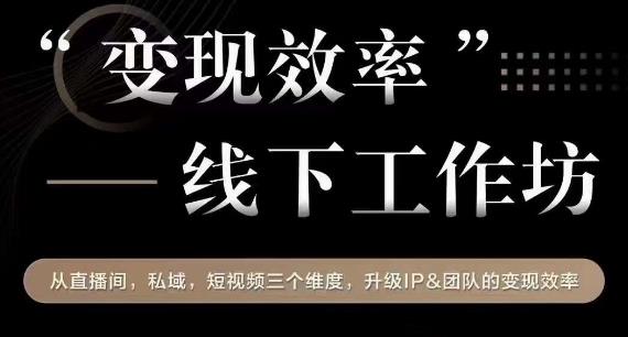 变现效率线下工作坊，从‮播直‬间、私域、‮视短‬频‮个三‬维度，升级IP和团队变现效率_豪客资源库