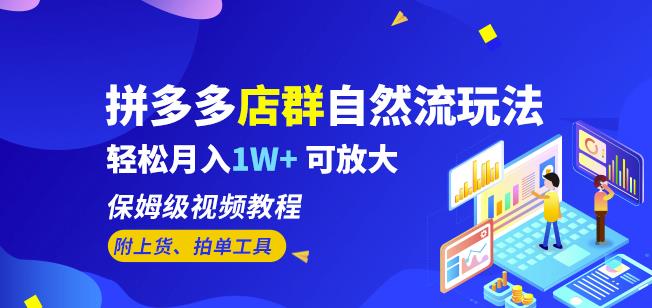 拼多多店群自然流玩法，轻松月入1W+保姆级视频教程（附上货、拍单工具）_豪客资源库