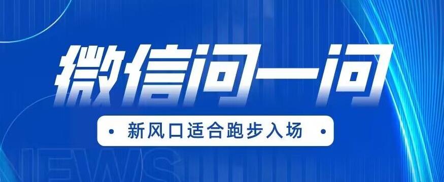 全网首发微信问一问新风口变现项目（价值1999元）【揭秘】_豪客资源库