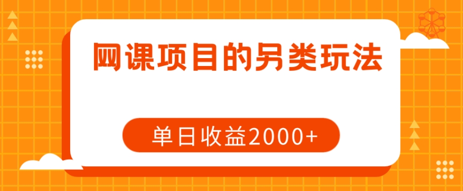 网课项目的另类玩法，单日收益2000+【揭秘】_豪客资源库