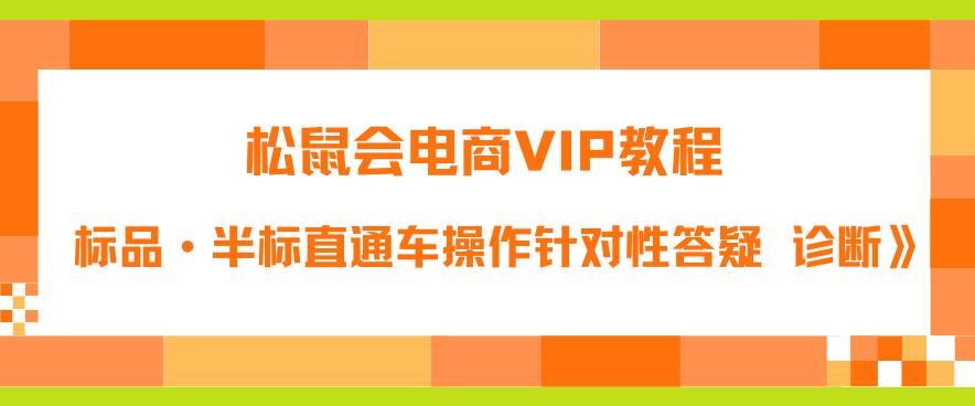 松鼠会电商VIP教程：松鼠《付费推广标品·半标直通车操作针对性答疑&诊断》_豪客资源库