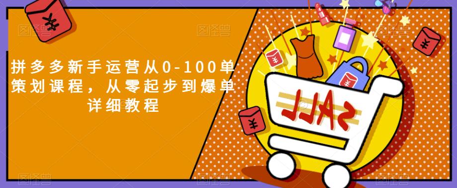 拼多多新手运营从0-100单策划课程，从零起步到爆单详细教程_豪客资源库