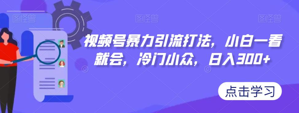 视频号暴力引流打法，小白一看就会，冷门小众，日入300+【揭秘】_豪客资源库