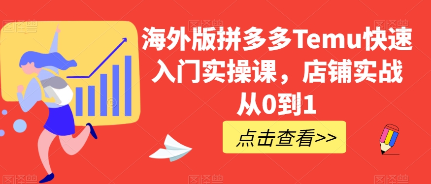 海外版拼多多Temu快速入门实操课，店铺实战从0到1_豪客资源库