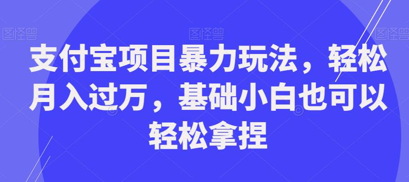 支付宝项目暴力玩法，轻松月入过万，基础小白也可以轻松拿捏【揭秘】_豪客资源库