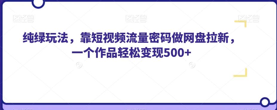 纯绿玩法，靠短视频流量密码做网盘拉新，一个作品轻松变现500+【揭秘】_豪客资源库