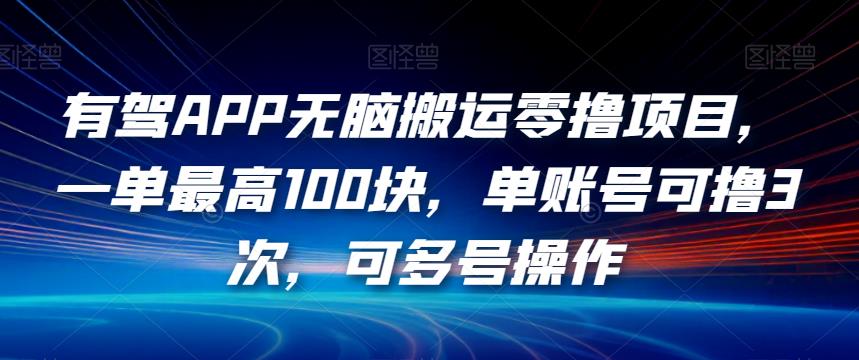 有驾APP无脑搬运零撸项目，一单最高100块，单账号可撸3次，可多号操作【揭秘】_豪客资源库