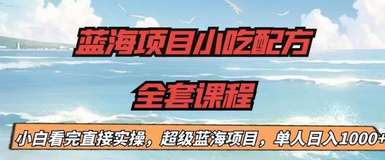 蓝海项目小吃配方全套课程，小白看完直接实操，单人日入1000+【揭秘】_豪客资源库