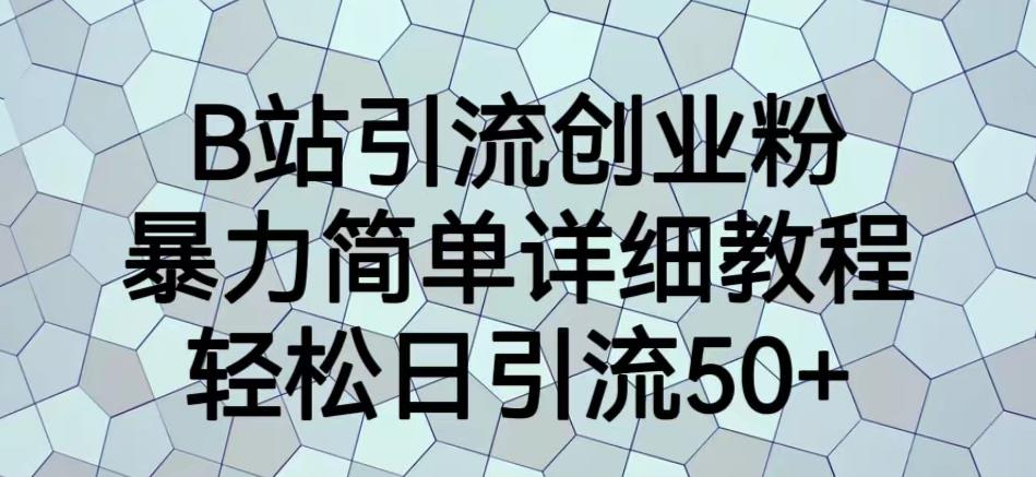 B站引流创业粉，暴力简单详细教程，轻松日引流50+【揭秘】_豪客资源库