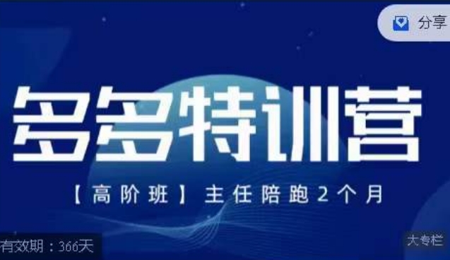 纪主任·多多特训营高阶班【9月13日更新】，拼多多最新玩法技巧落地实操_豪客资源库