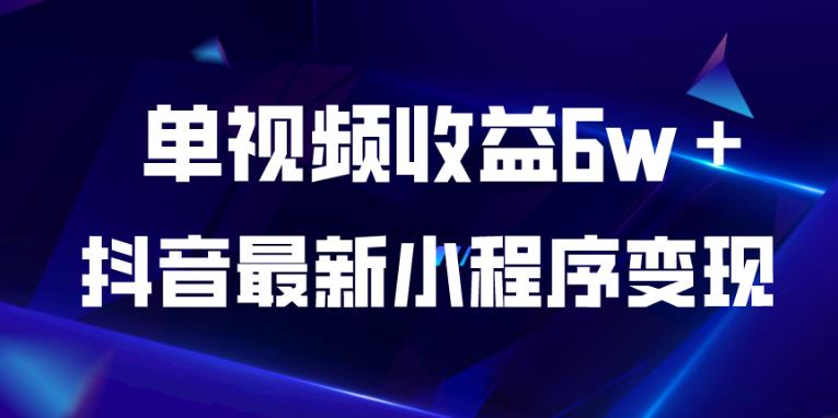 抖音最新小程序变现项目，单视频收益6w＋，小白可做【揭秘】_豪客资源库