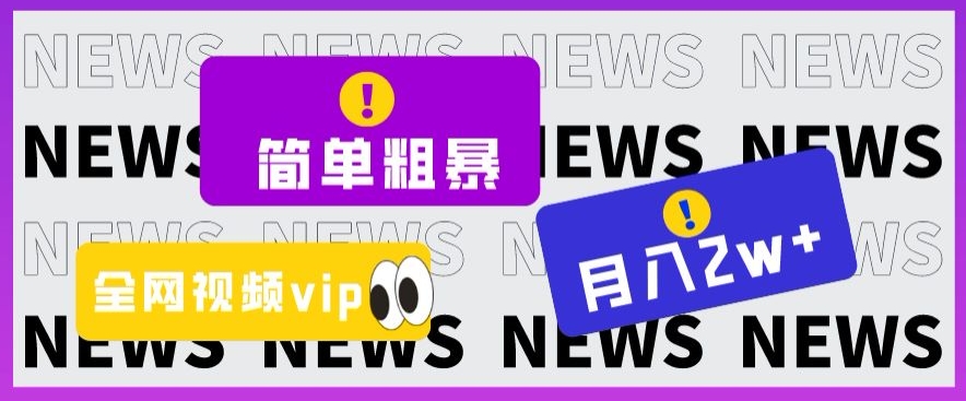 简单粗暴零成本，高回报，全网视频VIP掘金项目，月入2万＋【揭秘】_豪客资源库