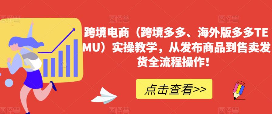 跨境电商（跨境多多、海外版多多TEMU）实操教学，从发布商品到售卖发货全流程操作！_豪客资源库