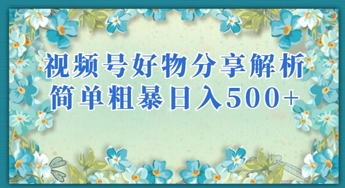 视频号好物分享解析，简单粗暴可以批量方大的项目【揭秘】_豪客资源库