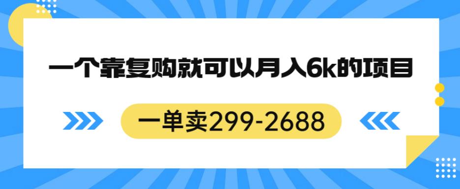 一单卖299-2688，一个靠复购就可以月入6k的暴利项目【揭秘】_豪客资源库