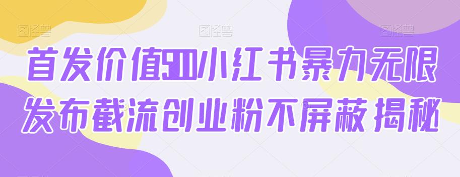 首发价值5100小红书暴力无限发布截流创业粉不屏蔽揭秘_豪客资源库