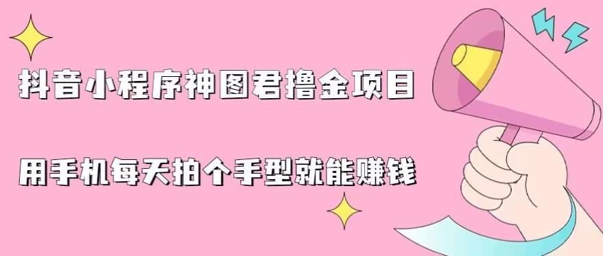 抖音小程序神图君撸金项目，用手机每天拍个手型挂载一下小程序就能赚钱【揭秘】_豪客资源库