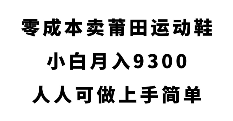 零成本卖莆田运动鞋，小白月入9300，人人可做上手简单【揭秘】_豪客资源库